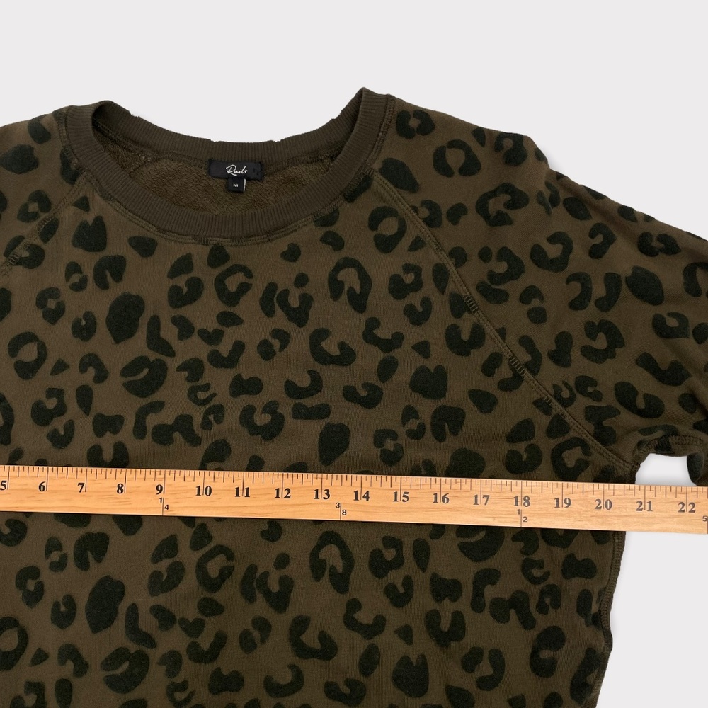 Rails Theo Flocked Olive Green Leopard Sweater - Picture 4 of 7